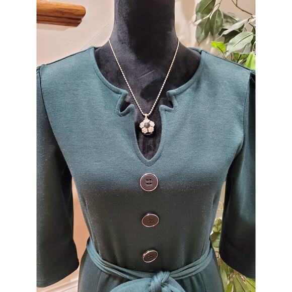 Grace Karin Women's Green Polyester Long Sleeve Casual Knee Length Dress Size M - Picture 11 of 14